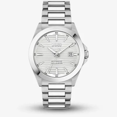 Hugo Boss Stainless Steel Silver White Dial Men's Watch